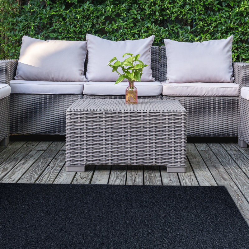Furnish my Place Modern Indoor/Outdoor Commercial Solid Color Rug - Pet and Kids Friendly Rug, Stain Resistant, Floor Carpet for Living Room & Hallway, Wedding - Navy