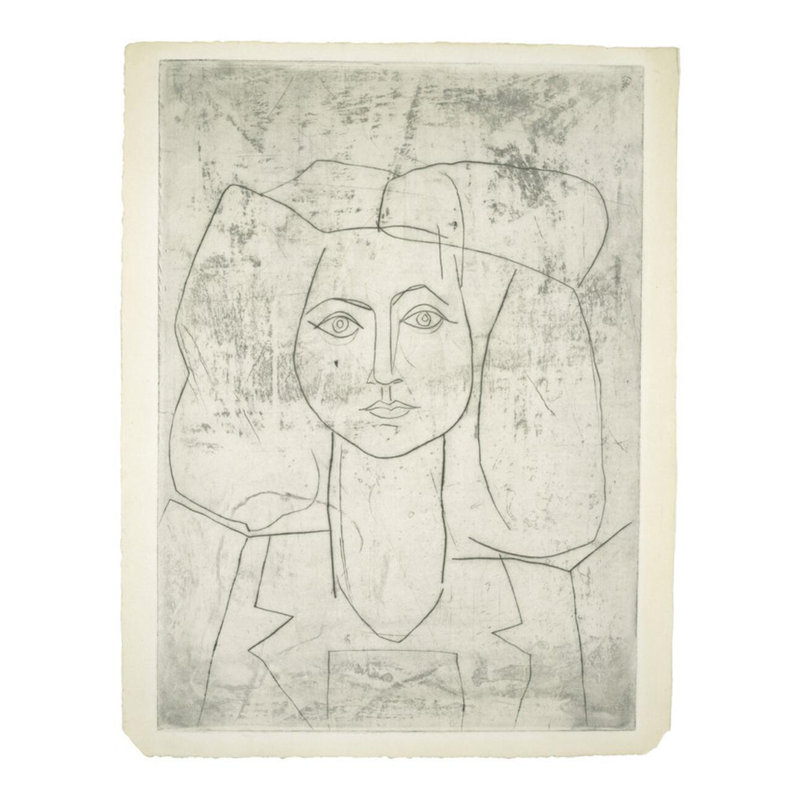 Portrait de Francfort vêtu d'un costume par Pablo Picasso - Estampe numérique, H 28 po x l 22 po