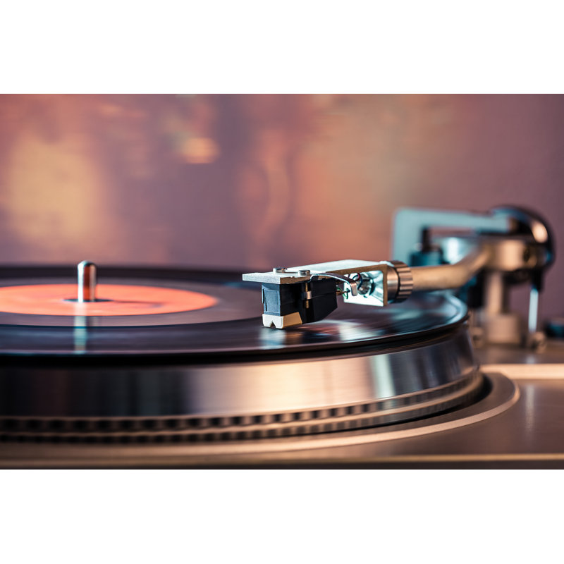 Tourne-disque en vinyle, disque tournant, classique, rétro, ferme-aiguille, H 24 po x l 36 po x P 1,5 po