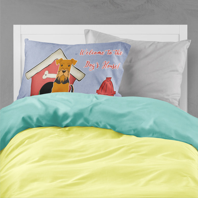 Taie d’oreiller chien house, Airedale