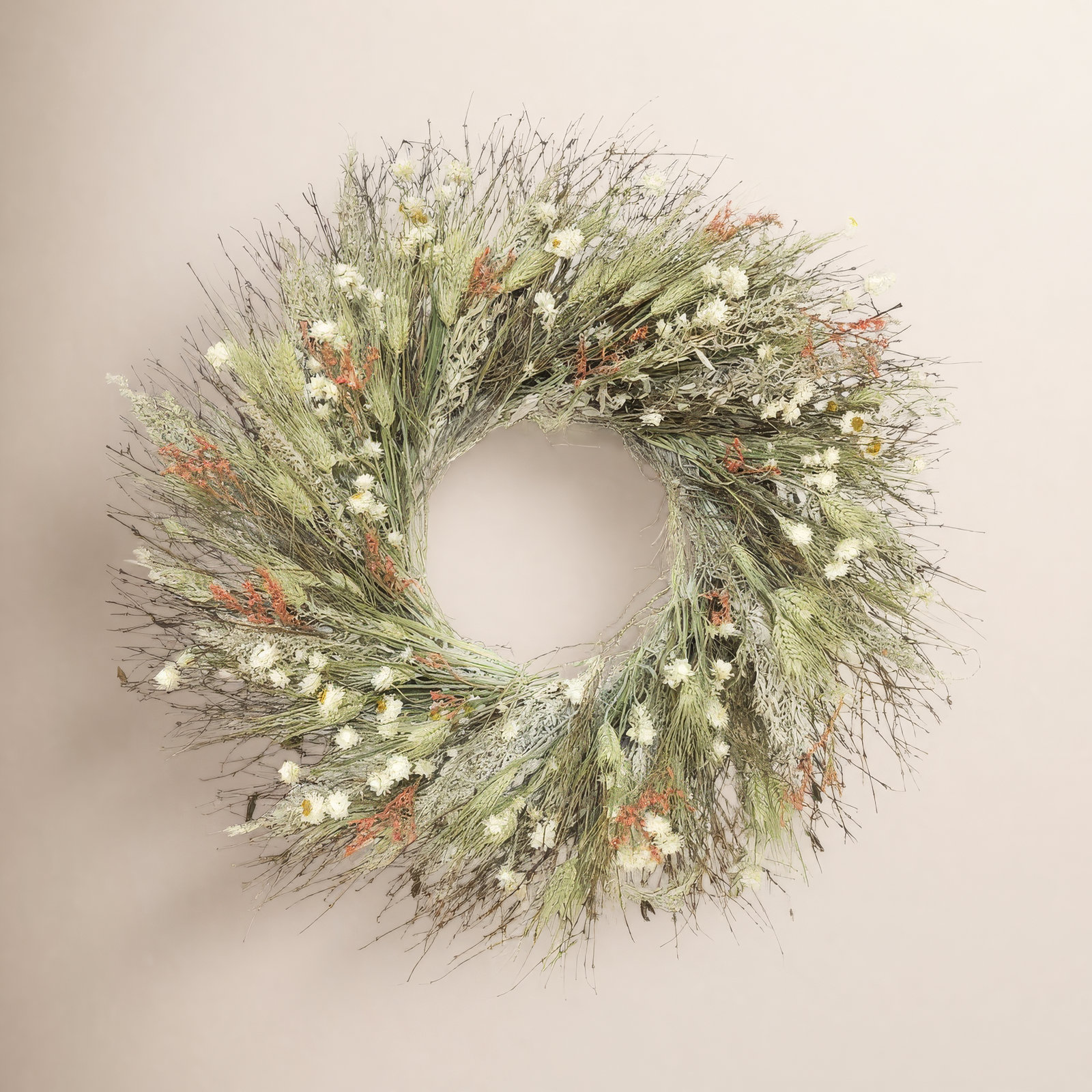 Chou Handcrafted Wildflower Wreath, 30" H x 30" W x 6" D