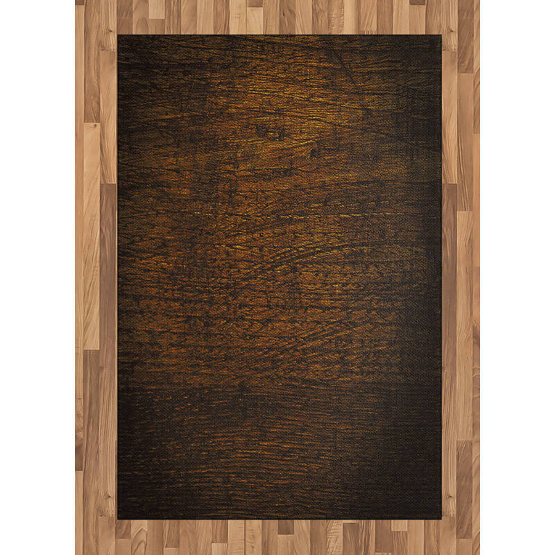 Wooden Print High Density Long Fiber Poly Threads Decorative Area Rug Carpet, Rectangle 4' x 5'8"