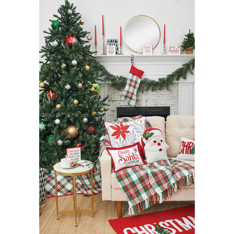  St. Nick Shaped Hooked Throw Pillow
