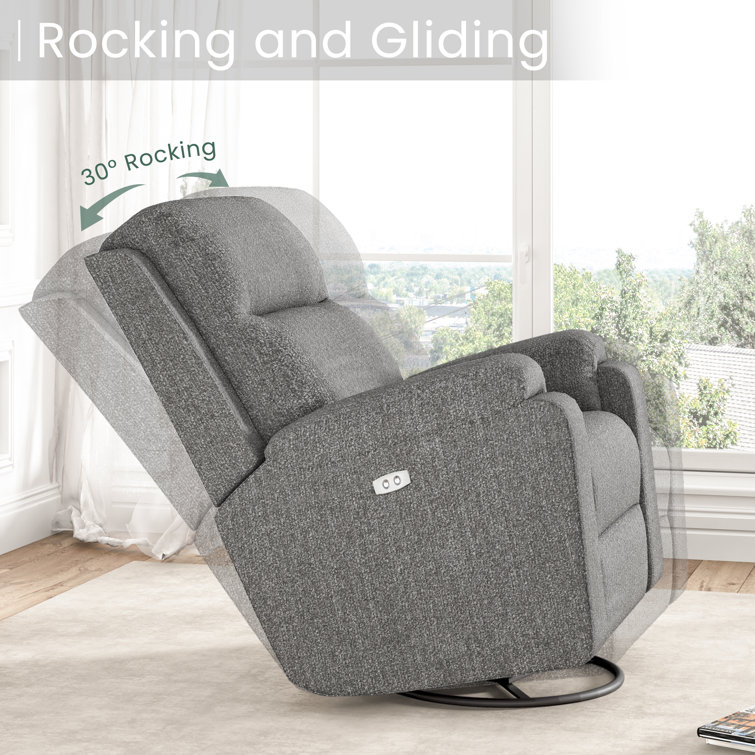 Latitude Run® Swivel Rocker Recliner Chair for Living Room with