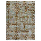 Metro-Velvet Geometric Area Rug in Brown/Gray/Ivory