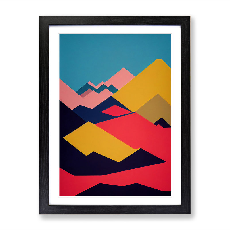 An Abstract Mountain Landscape No.1 - Wall Art, Black Frame, 64cm H x 46cm W