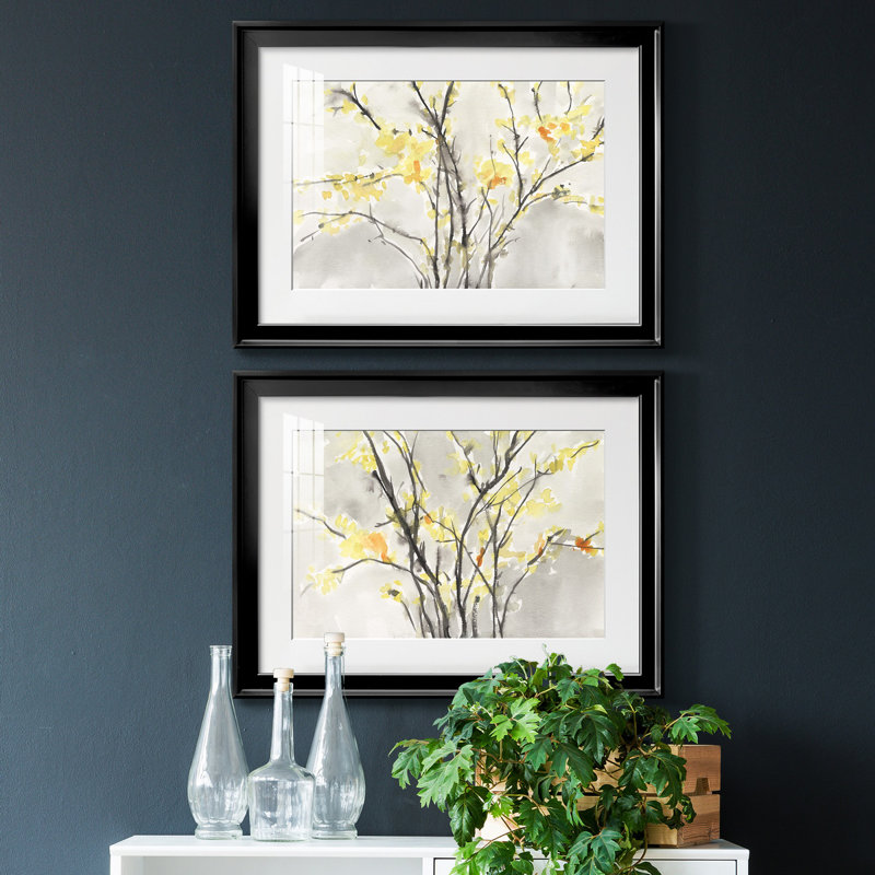 Blissful Elegance I - ensemble de 2 reproductions de cadres photo, H 30,5 po x l 45 po x P 1 po, Cadre noir