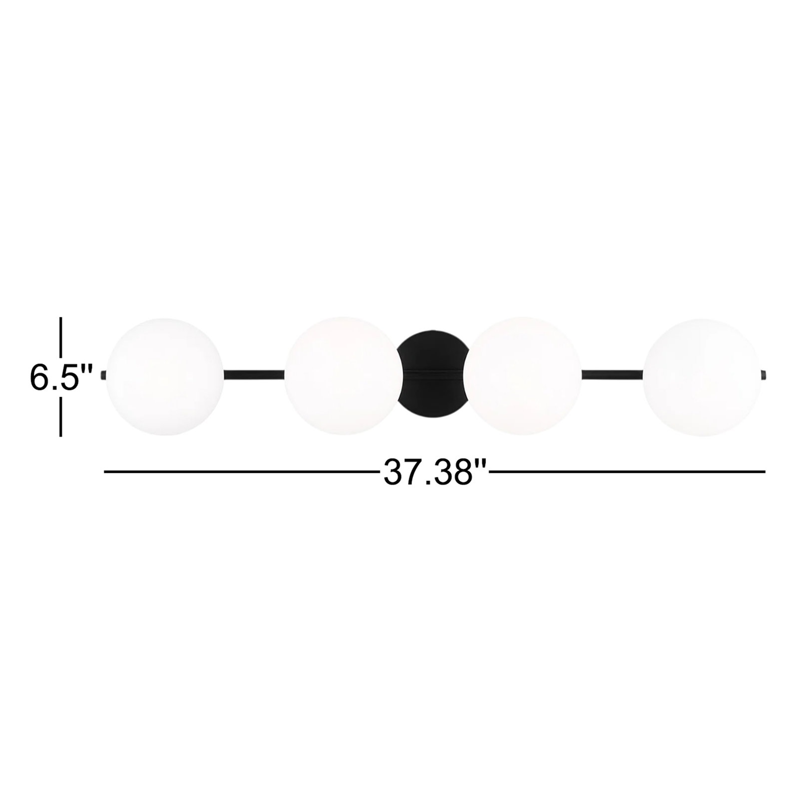 Vibi 4-Light Dimmable Vanity Light with Glass Globe Shades , Aged Iron