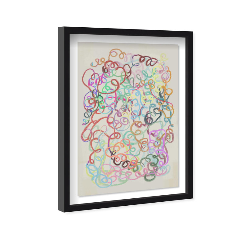 Oliver Gal Abstract Curls Abstract - Luxury Shadowbox Framed Wall Art, 25.5" H x 17.5" W, Black