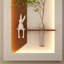 Décoration murale 3D avec DEL à 3 couleurs réglables, plantes simulées, vase en verre, statue de lapin et d'interface pour chambre à coucher, installation facile, sculpture d'arrangement de bricolage, statue, culture hydroponique