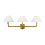 Sean Lavin Colfax Bathroom Bedroom Wall Fixture With White Linen Shade