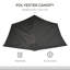 Aretzi 3(m) Half Parasol with Crank Handle for Balcony Garden Black
