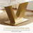 71'' Luxury Rectangular Dining Table - Faux Marble Top with Gold V-Shaped Carbon Steel Base, Contemporary Kitchen Table for Dining Room-1785598836-1802499357