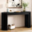 Table American Classic de 59 pouces en placage de chêne noir facile à assembler pour la console de salon-524872388