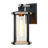 13.78" H Industrial Matte Black Outdoor Wall Sconce With Faux Wood-grain Detail And Seeded Glass, Weather-resistant