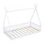 Lit simple avec clôture en blanc - Bois de pin massif pour un décor charmant-130080200