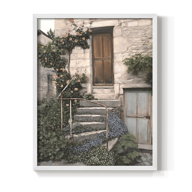 Porte Bleue, reproduction encadrée - bois massif, H 11 po x l 9 po, Blanc