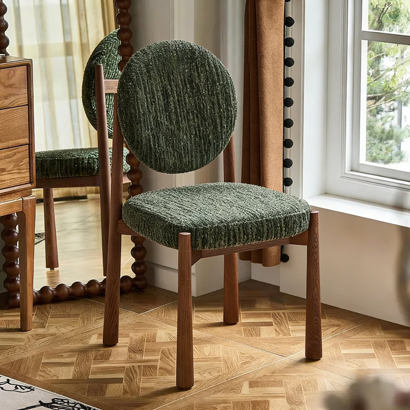 51cm H Fabric Upholstered Side Chair, Green