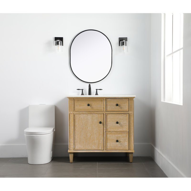 36" Bordeaux Bathroom Vanity, Antique Oak