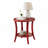 Contemporary Round Shelf End Table, Red