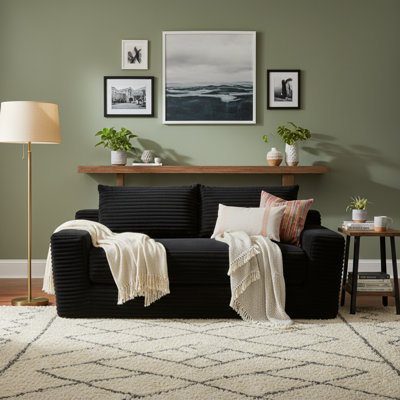 Canapé-lit convertible avec mousse à mémoire de forme moelleuse et structure en acier robuste - causeuse pliante 2-en-1, tissu velours côtelé, assemblage zéro pour le bureau à domicile / les petits salons