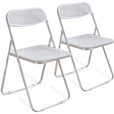 Plastic Stackable Folding Chair Set of 2