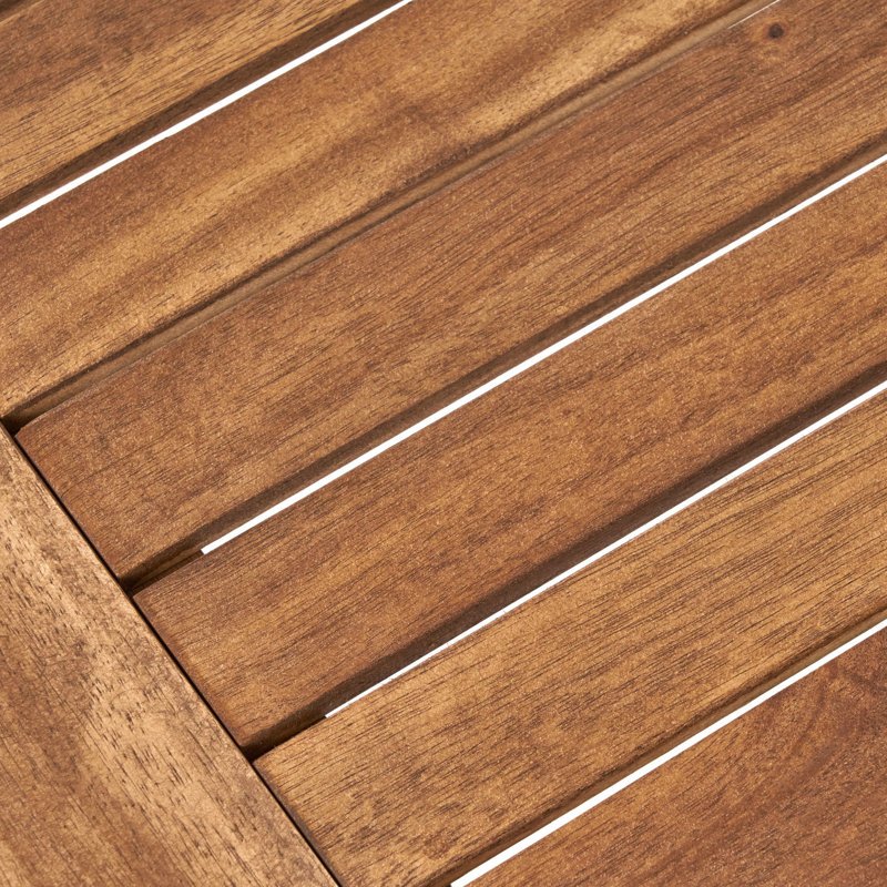 Meubles en bois : Table basse avec coussins moelleux résistants aux intempéries, beige et marron.