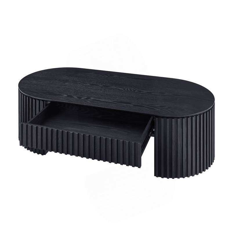 MDF Coffee Table With Drawer, Black