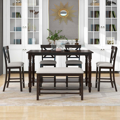 6-Piece Counter Height Dining Table Set
