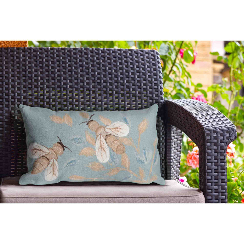Housse de coussin rectangulaire Visions III Bees, Bleu