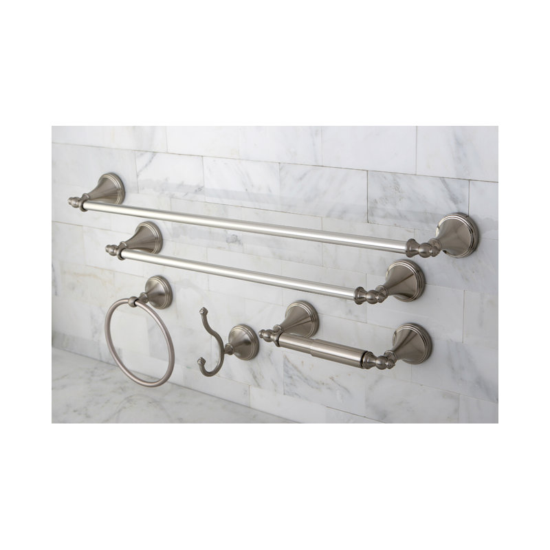 Kingston Brass Naples 5-Piece Bathroom Hardware Set, Brushed Nickel