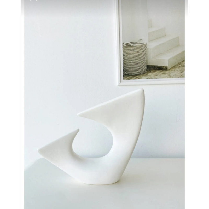 Elegant Ceramic Vase, White, 11.0 x 4.5 x 11.0 inches | 100% High-Quality Ceramic | Perfect for Floral Arrangements & Home Décor | Stylish Centerpiece for Living Room, Dining Room & Office Spaces