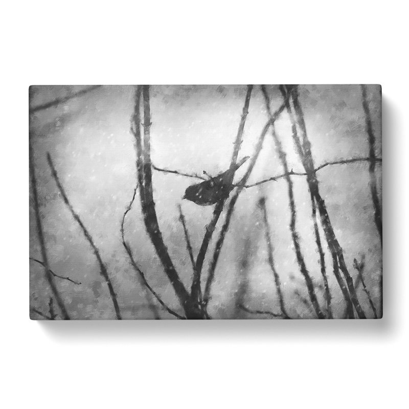 Bird On A Branch - Wrapped Canvas Painting, 60cm H x 91cm W x 3cm D