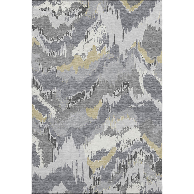Premium Machine Washable Prisco Gray Rug