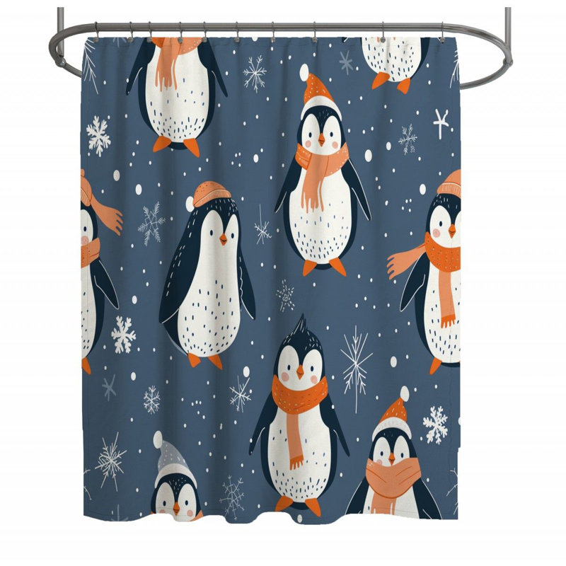 Rideau de douche Penguins, H 93 po x l 70 po
