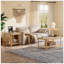 Table basse de coin en bois avec tablette de rangement Arc