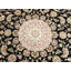 Tapis noir traditionnel indien à motif floral noir 8 x 10-1588431964