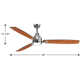 60'' 3 Blade Ceiling Fan with LED Light Kit