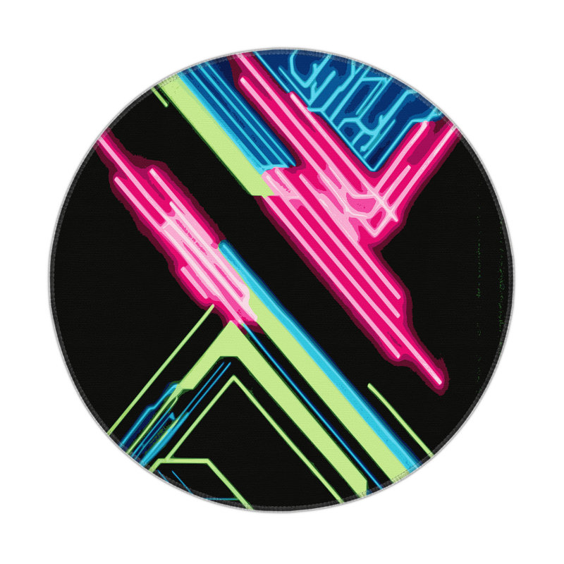Tapis intérieur et extérieur fluorescent, Rond 5 pi