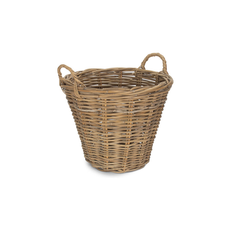Carla Rattan Log Basket Carrier, 43cm H x 43cm W x 43cm D