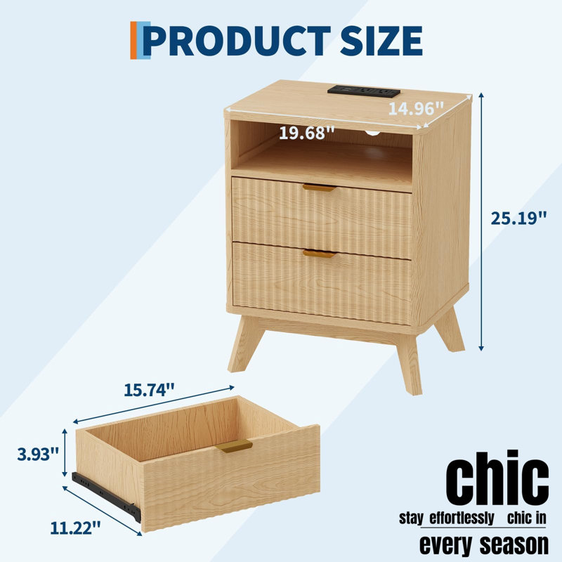 Table de bout avec table de chevet Wave, Individuel, Yellow