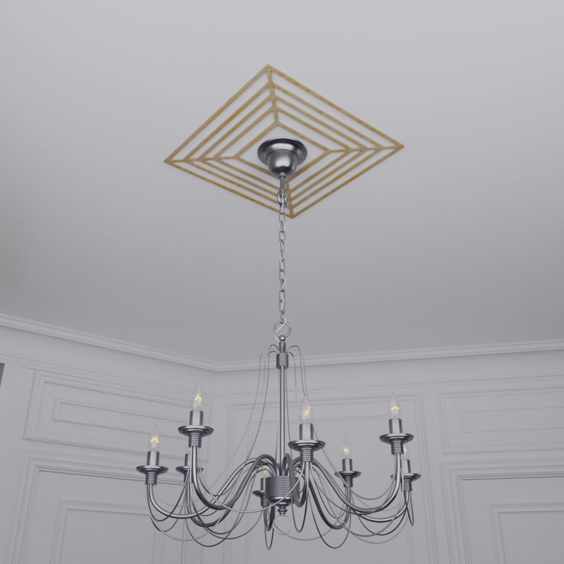 16"OD x 5 7/8"ID x 1/4"T Raven Wood Fretwork Pierced Ceiling Medallion, Birch, Birch, 16" H x 16" W x 0.38" D
