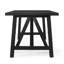 Table de salle à manger de style avec bois d'hévéa robuste et noir mat