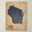 "wisconsin map denim jeans s" par michael tompsett, impression sur toile tendue-12628802