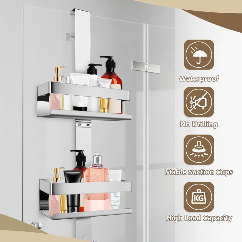 Over-the-Door Stainless Steel Shower Caddy