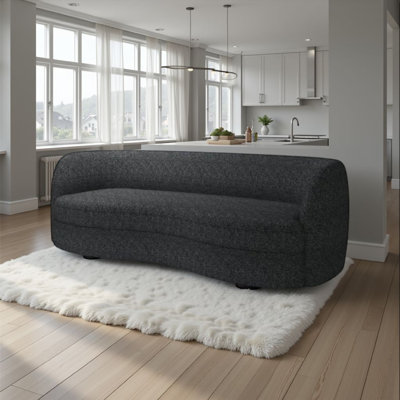 Canapé Srey, 84 po, bouclé, forme de reins courbés et lisses