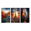 «Abstract Autum Stairway In Paris», 3 pièces sur toile-1447333074-1447333103