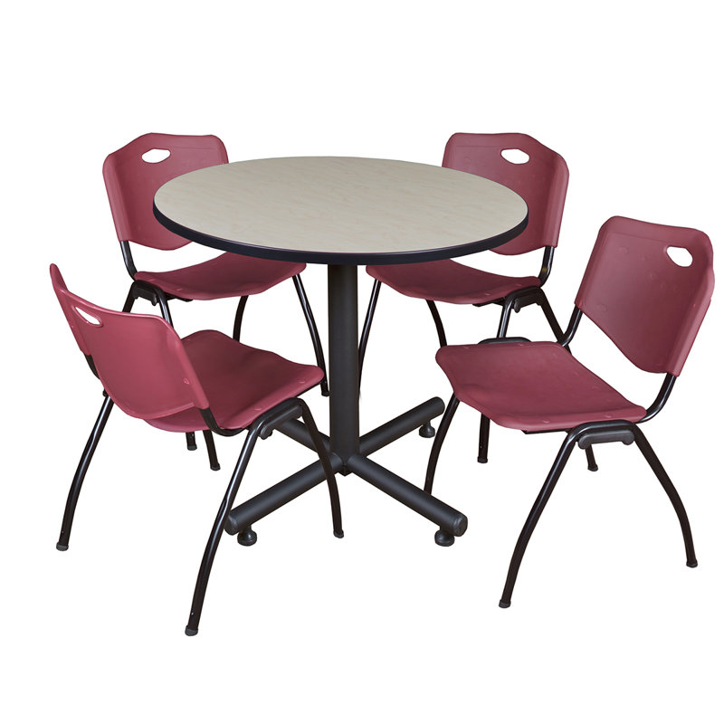 Table de salle de repos Nicklo, Bourgogne, H 29 po x L 42 po x P 42 po, Érable