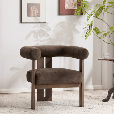 Chaise d'appoint moderne rembourrée avec accoudoirs ronds