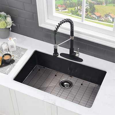 Évier de cuisine encastrable L 30 po x l 18 po avec grille d'évier